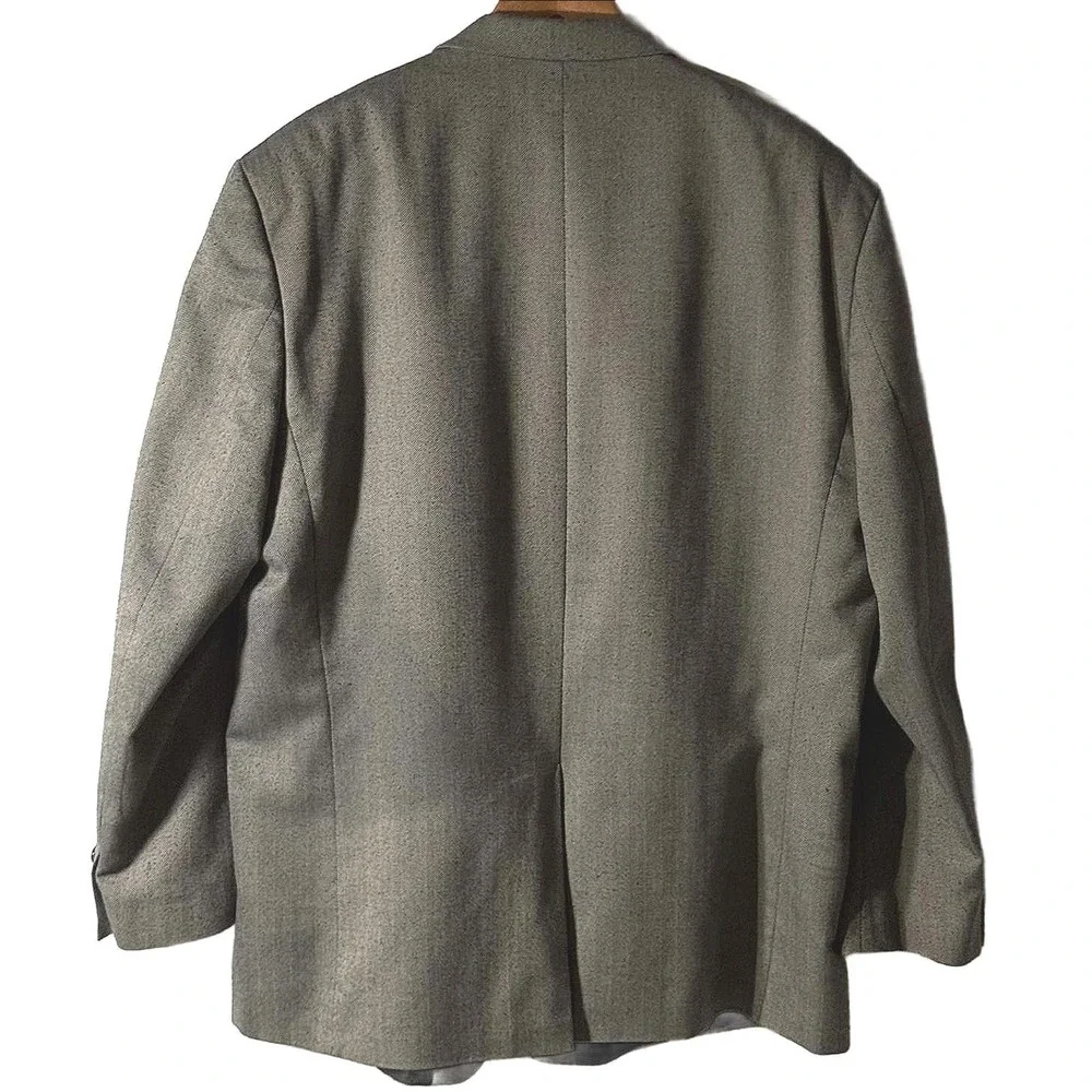 Lauren Ralph Lauren Herringbone Blazer Sport Coat Men's 50L Long‎ Polyester Gray